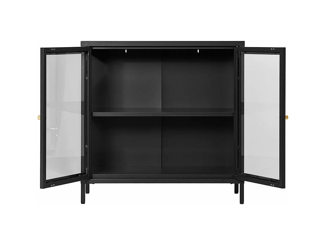 Dalby Sideboard 2 Glas Türen schwarz.