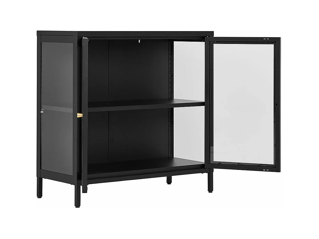 Dalby Sideboard 2 Glas Türen schwarz.