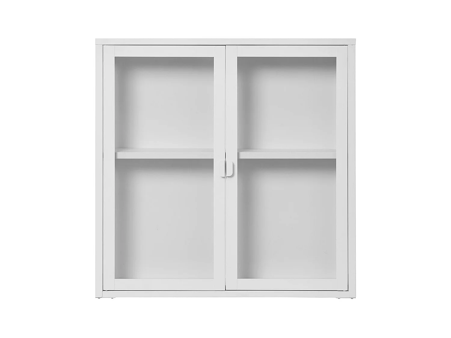 Brisbane vitrine suspendue, 2 portes en verre blanches.