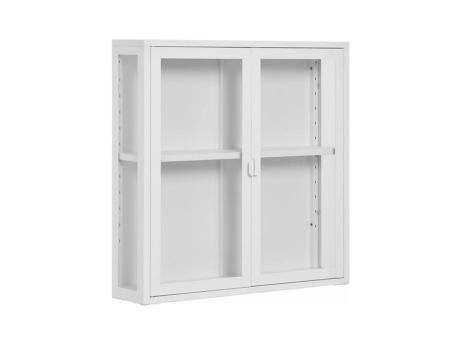 Brisbane Vitrinenschrank Wandhängend, 2 Glas Türen weiß.