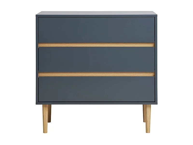Cómoda de 3 cajones en madera gris oscuro 80 x 40 x 80 cm
