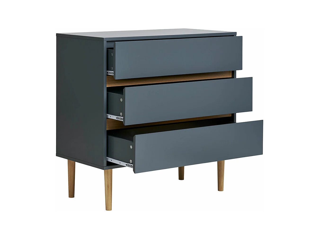 Bisley Kommode 3 Schubladen dunkelgrau.