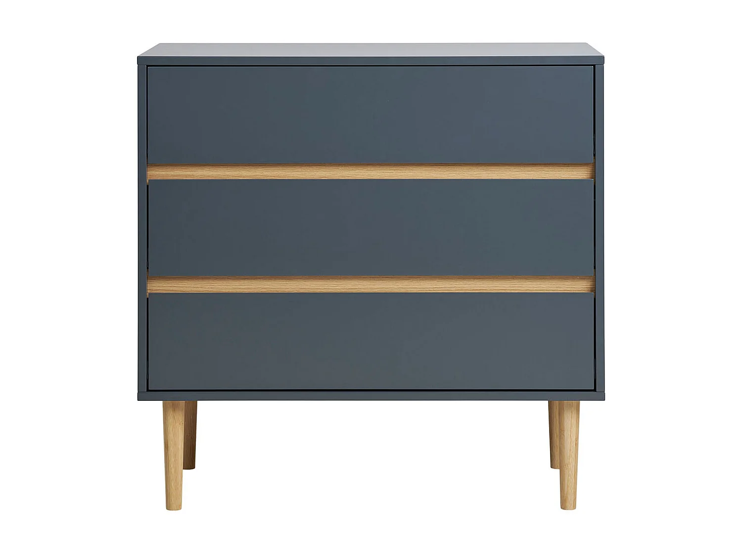 Cómoda de 3 cajones en madera gris oscuro 80 x 40 x 80 cm