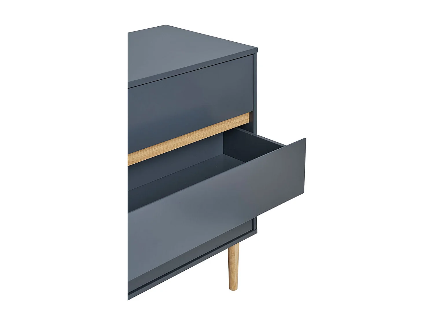 Cómoda de 3 cajones en madera gris oscuro 80 x 40 x 80 cm