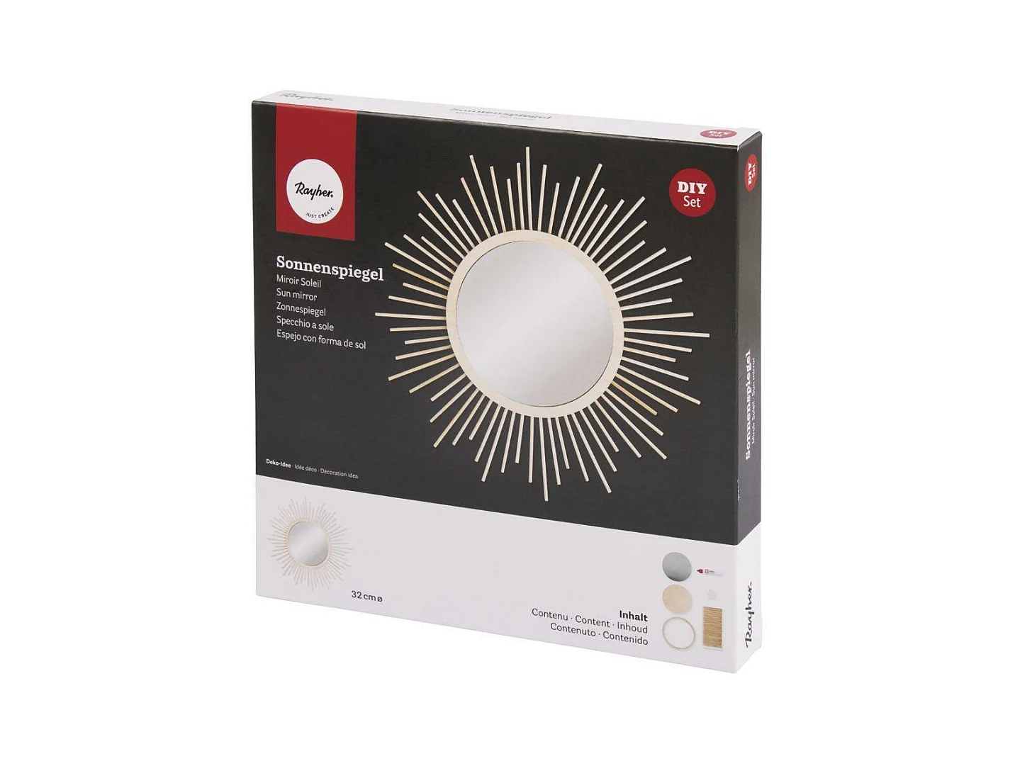 Miroir DIY soleil vintage à fabriquer soi-même ø 32 cm