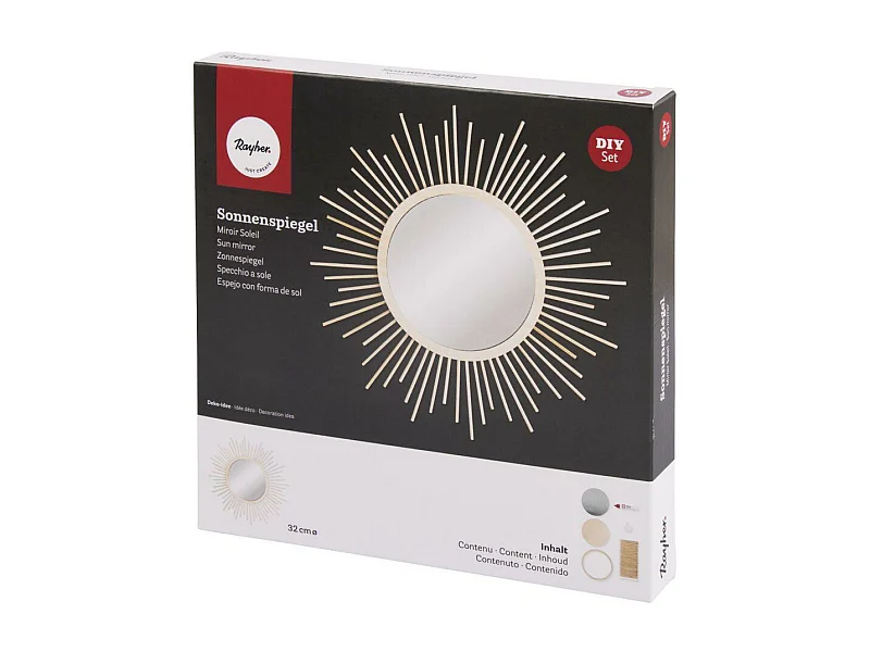 DIY vintage zonnespiegel om zelf te maken ø 32 cm