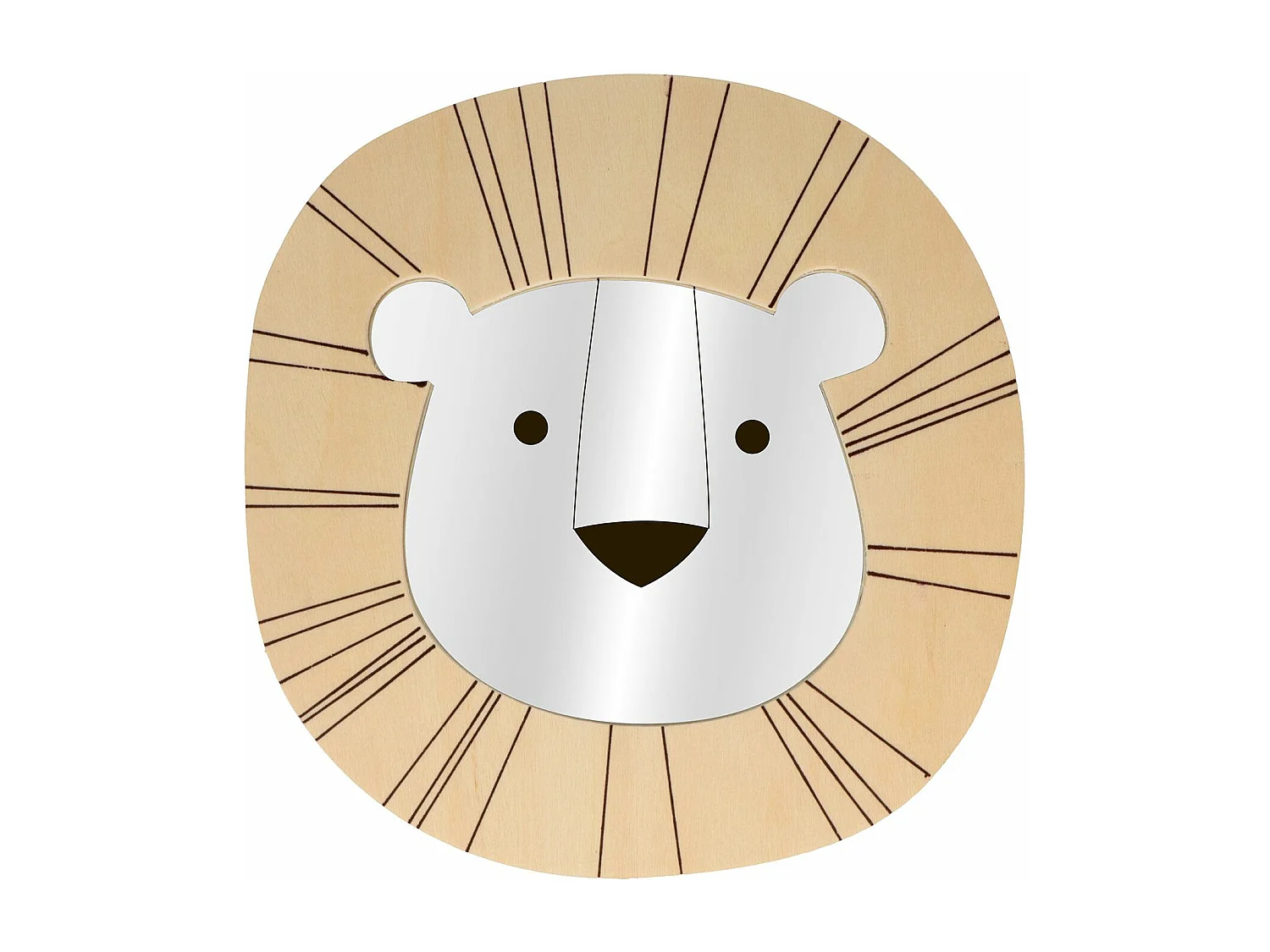 Spiegel Löwenkopf aus Holz