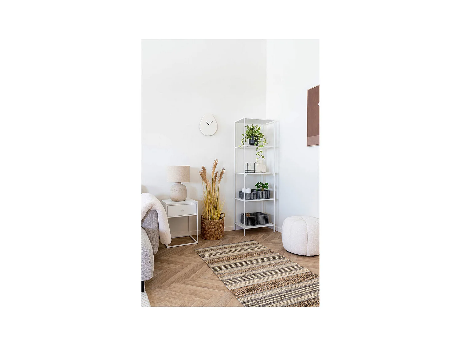 Vienna Wandklok geruisloos, 28x33cm offwhite.