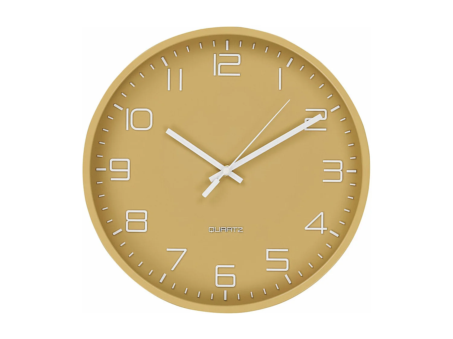 Rosolini Wandklok geruisloos Ø30cm okker.