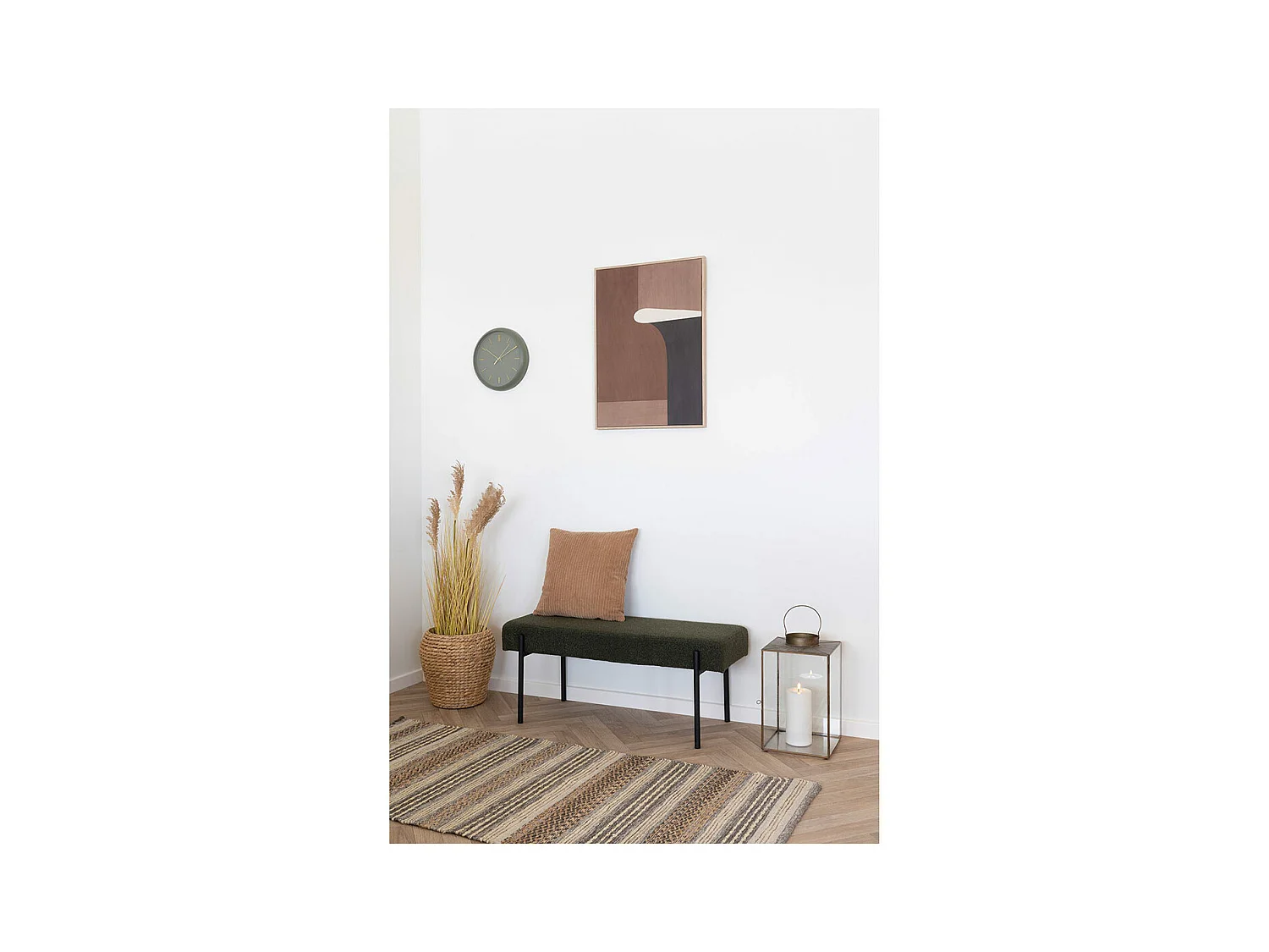 Rossano horloge murale silencieuse Ø30cm verte.