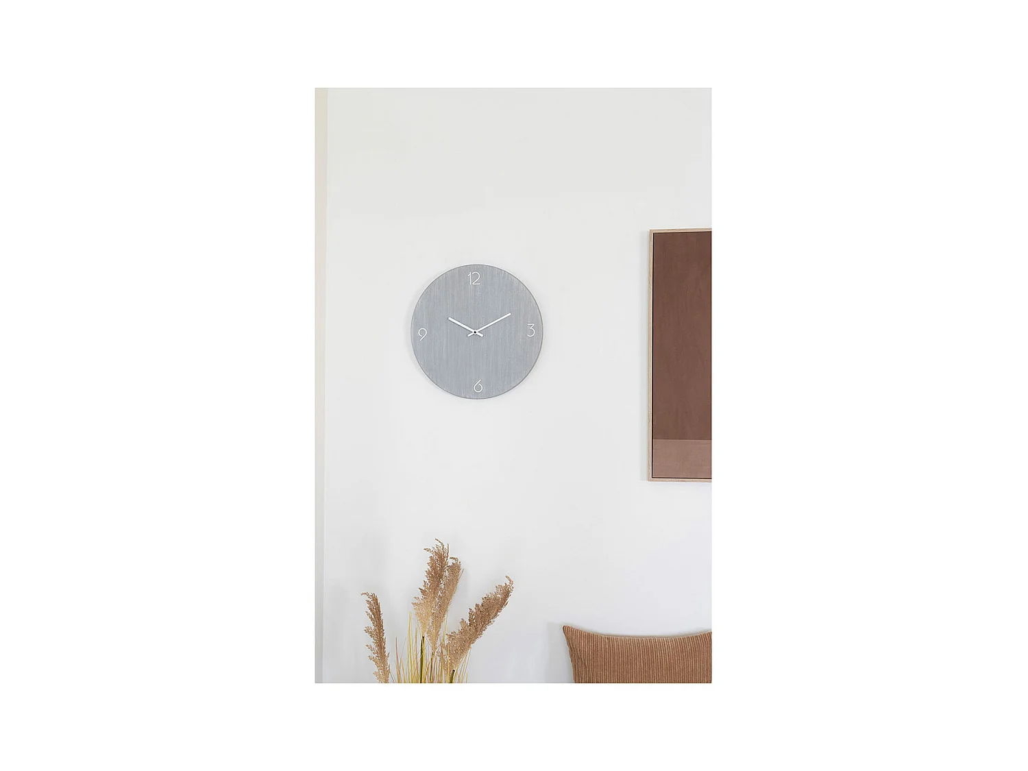 Ravenna Wandklok geruisloos Ø40 lichtgrijs.