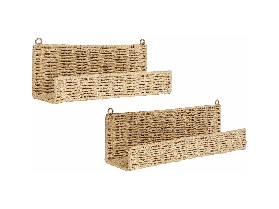 Treviso Wandplank set van 2 natuur.