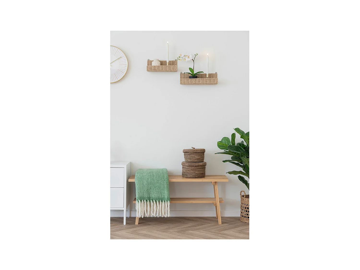 Treviso Wandplank set van 2 natuur.