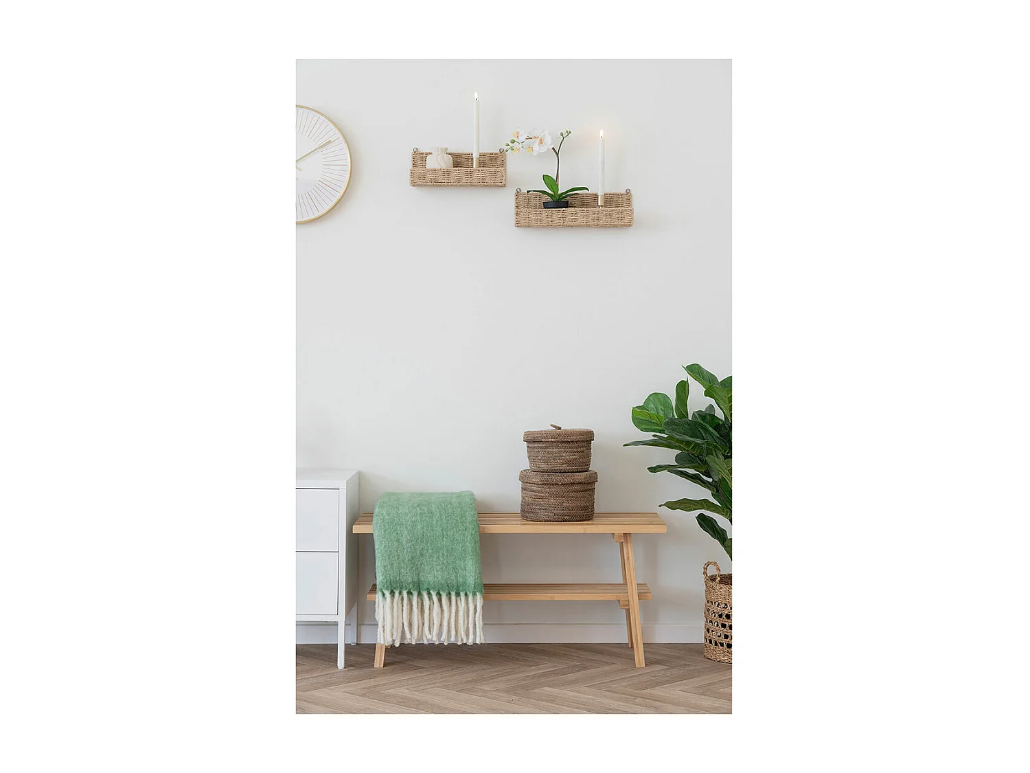 Treviso étagère murale set de 2 naturel.