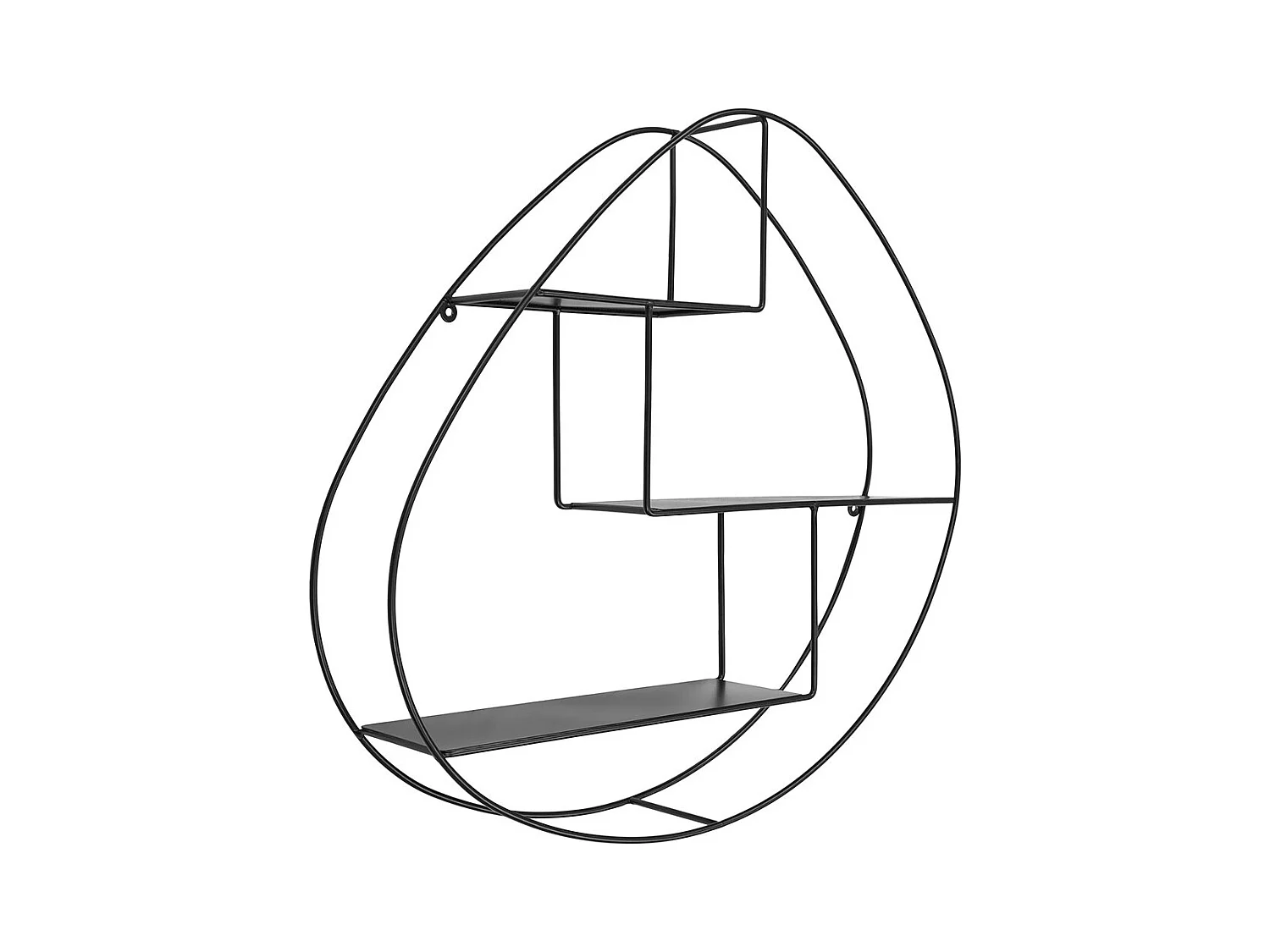 Estante de pared orgánico de acero negro 60 x 12 x 60 cm