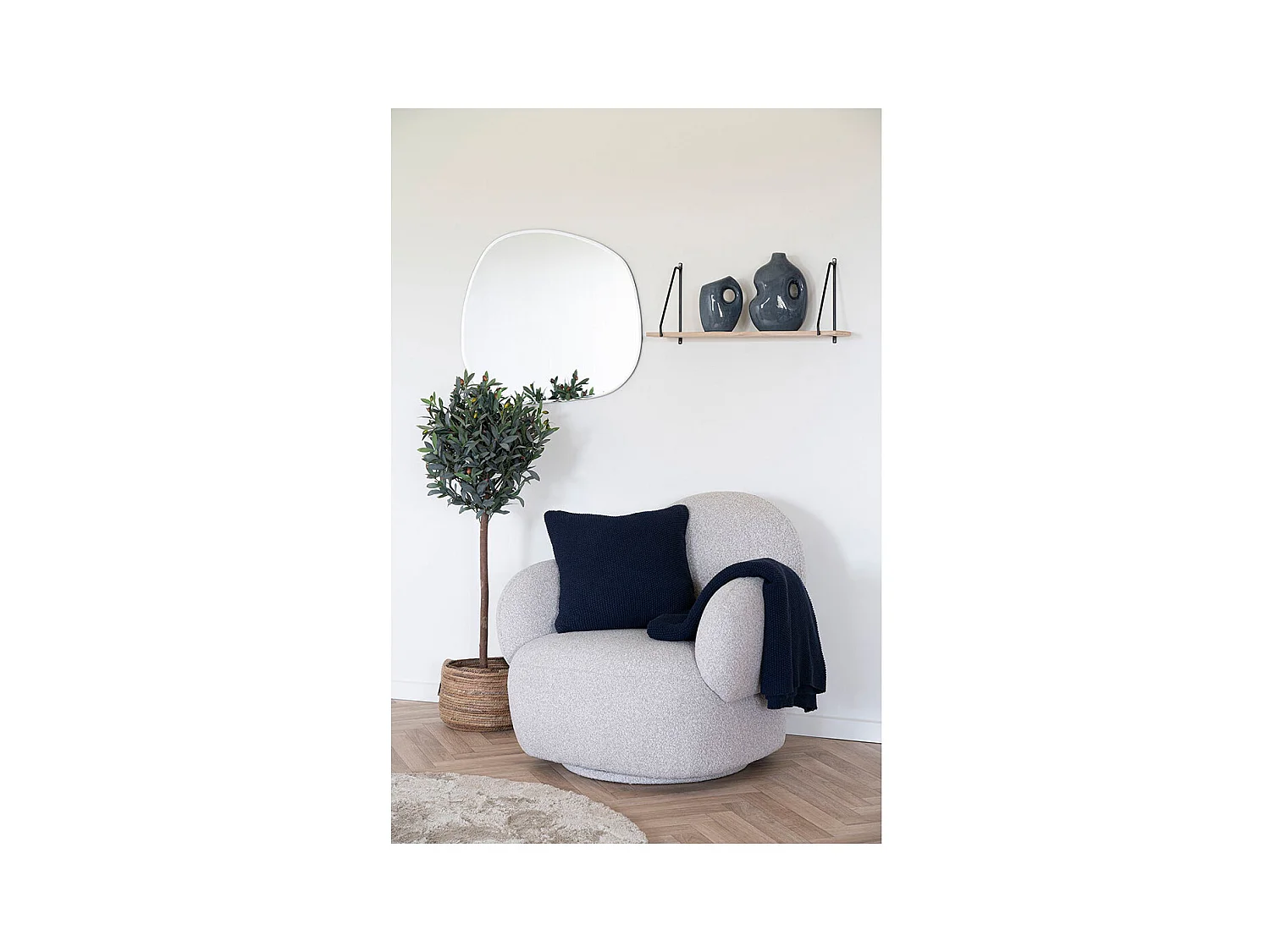 Lot de 2 paniers de rangement AOSTA – Jute naturel avec poignées en cuir