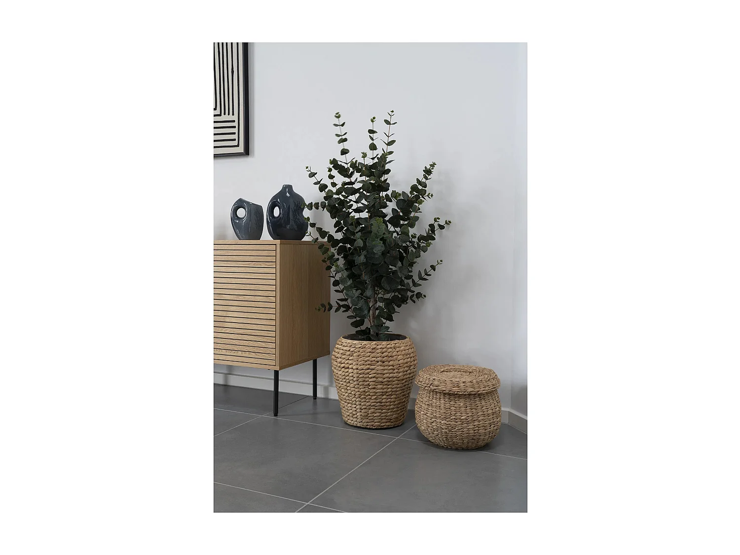 Panier de rangement avec couvercle ARONA – Osier naturel