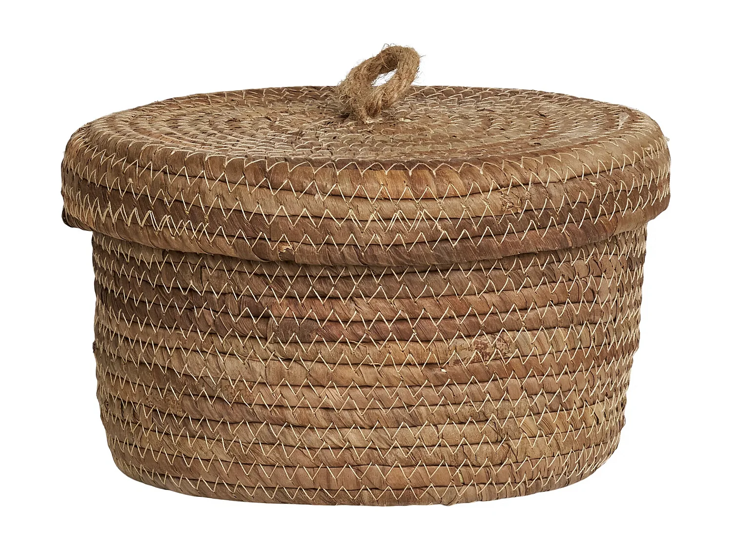 Ensemble de 2 paniers de rangement DESIO avec couvercle – Jute naturel