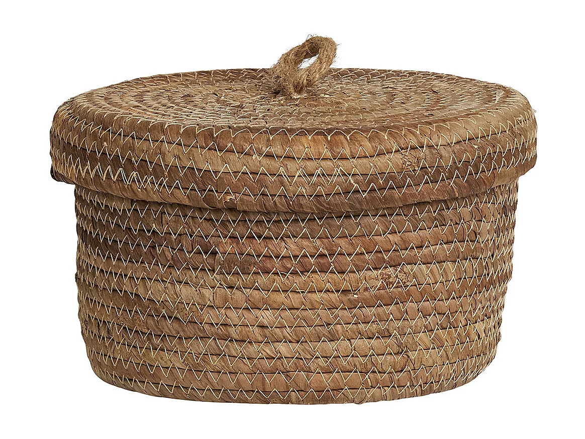 DESIO Juego de 2 cestas de almacenaje con tapa – Yute natural