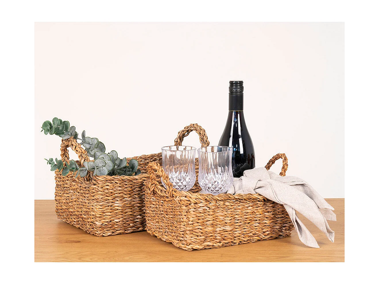 Set di 2 cestini Morella naturali.