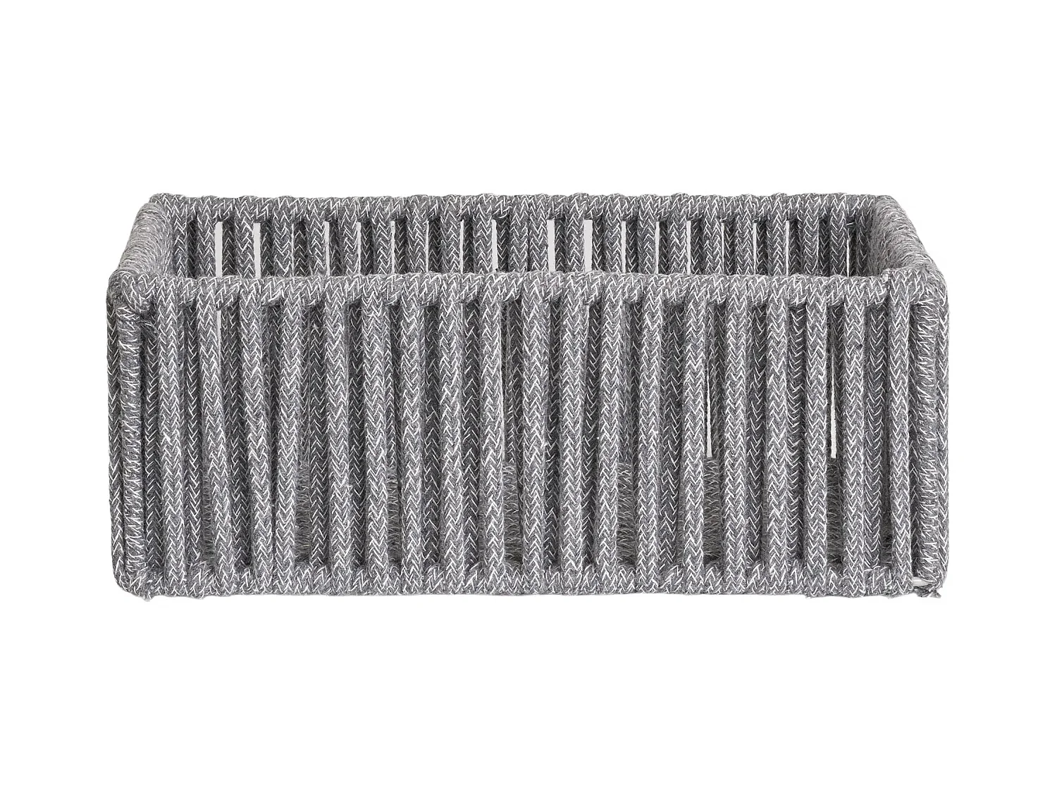 Lot de 3 paniers de rangement ARESE – Coton gris et métal