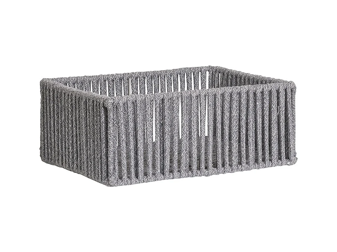 Lot de 3 paniers de rangement ARESE – Coton gris et métal