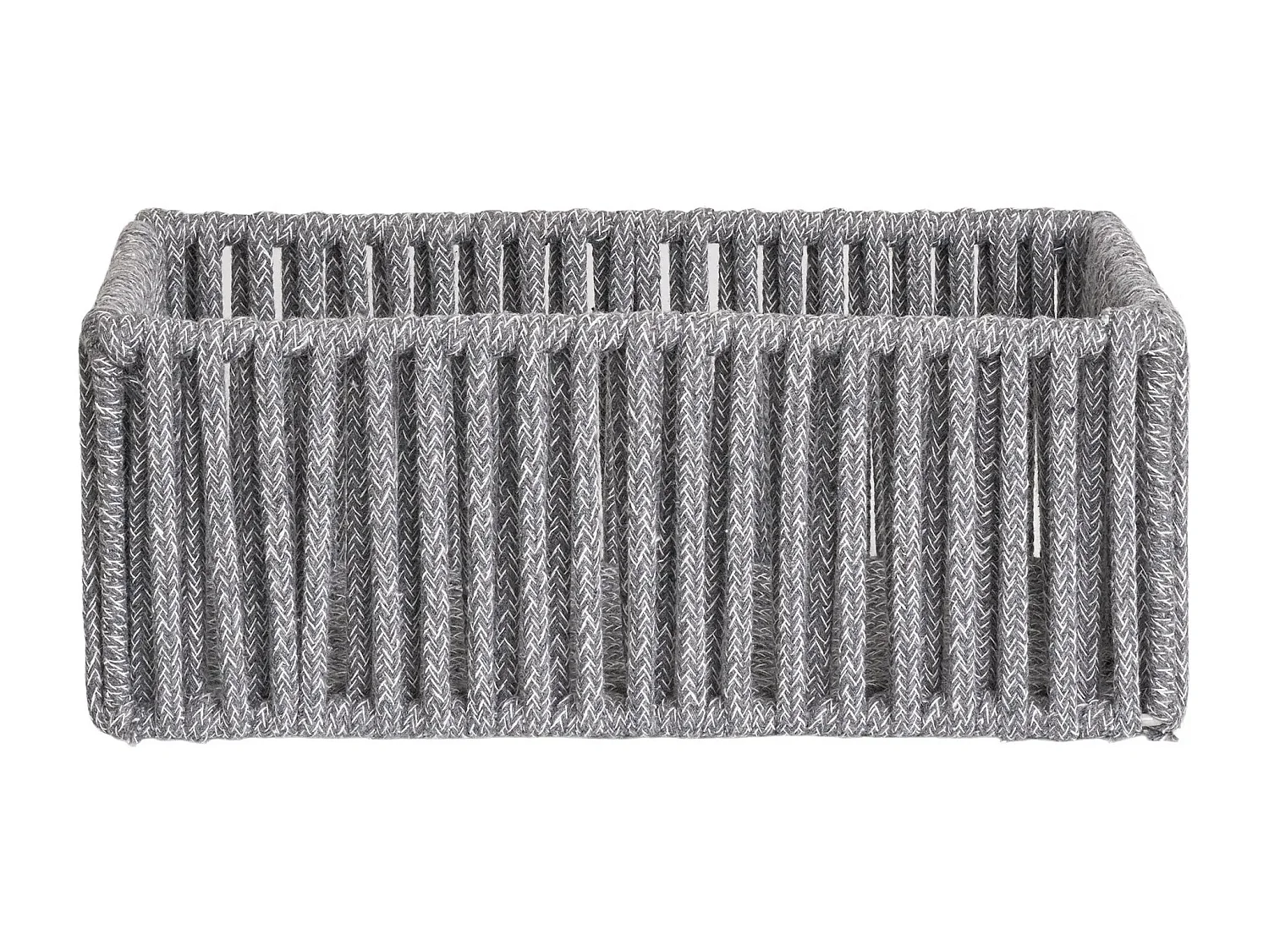 Lot de 3 paniers de rangement ARESE – Coton gris et métal