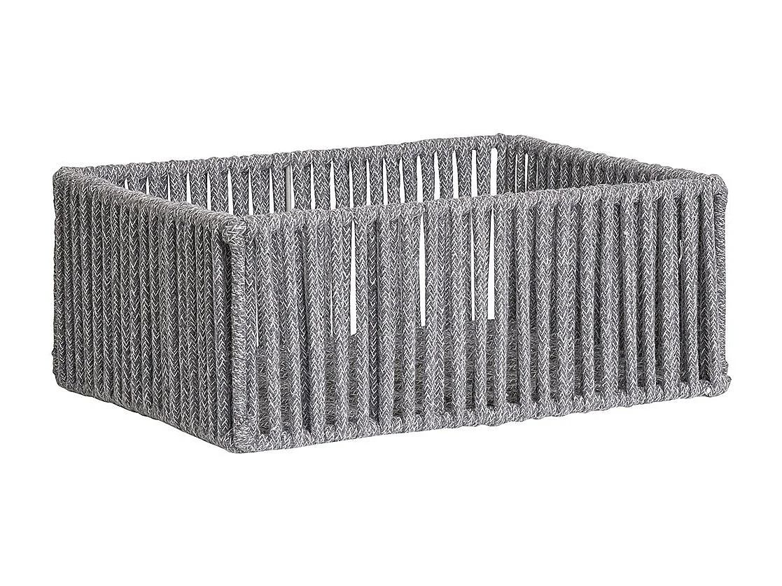 Lot de 3 paniers de rangement ARESE – Coton gris et métal