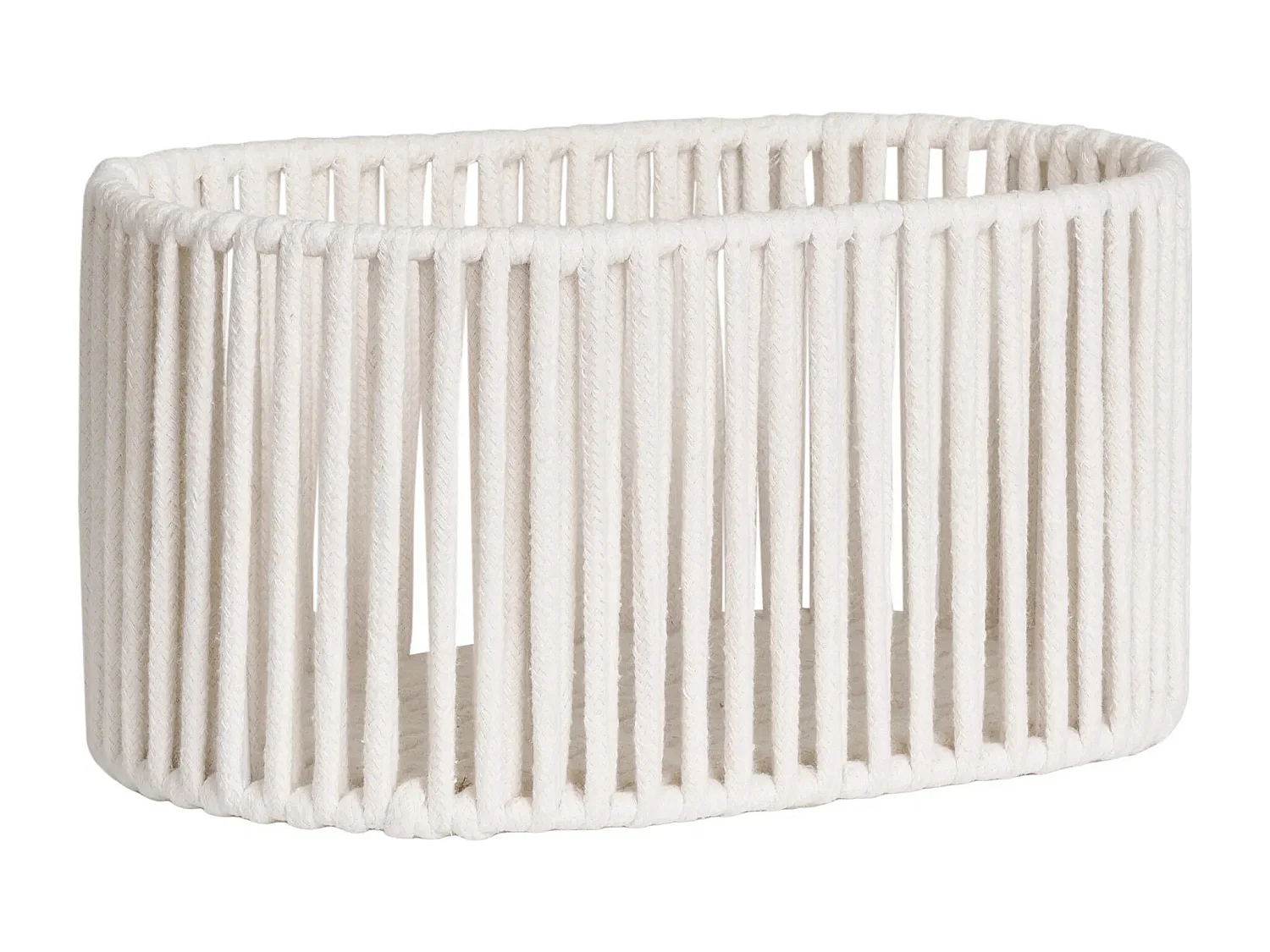 Lot de 2 paniers décoratifs de rangement ARESE – Coton blanc et métal