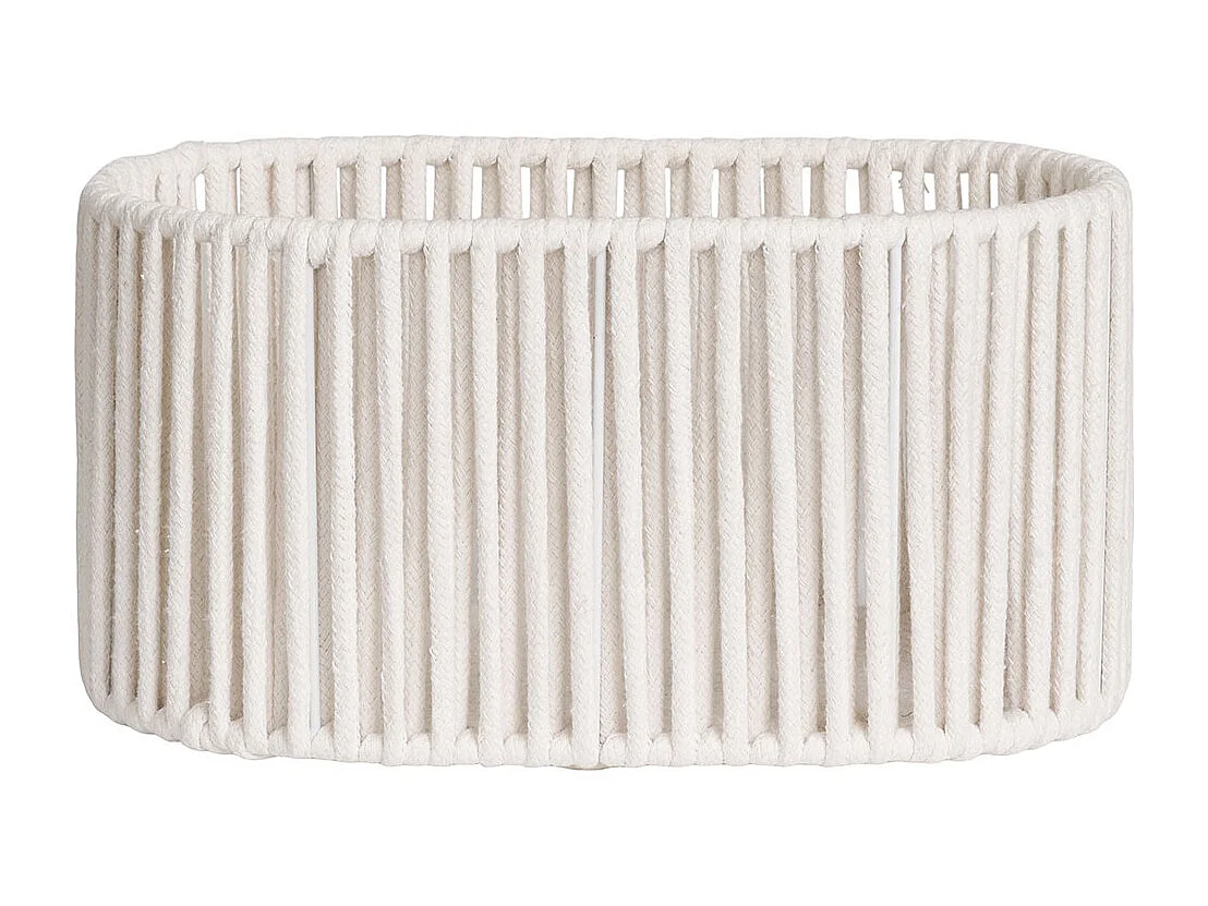 Lot de 2 paniers décoratifs de rangement ARESE – Coton blanc et métal