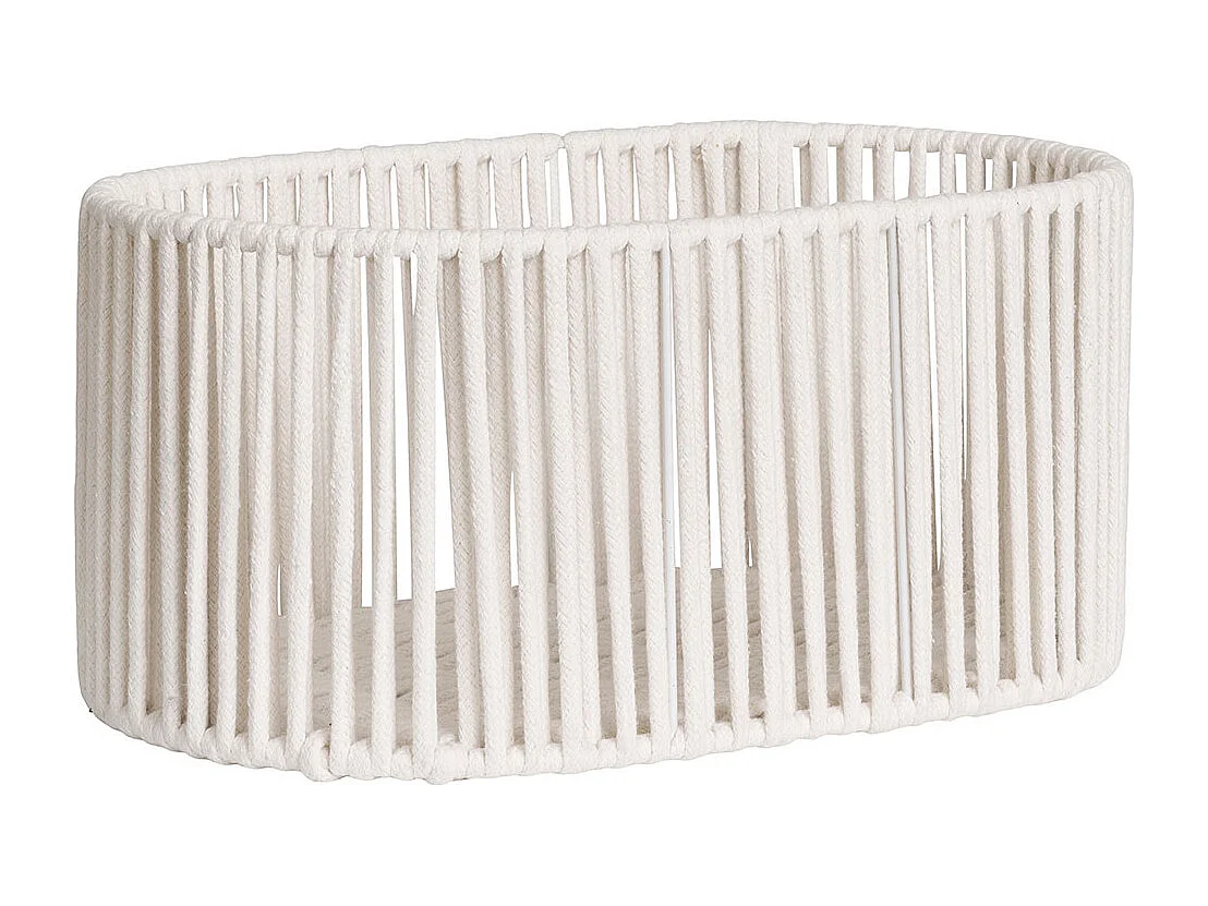 Lot de 2 paniers décoratifs de rangement ARESE – Coton blanc et métal