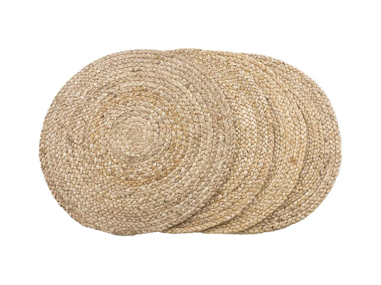 4 sets de table en jute tressée Ø 38 cm