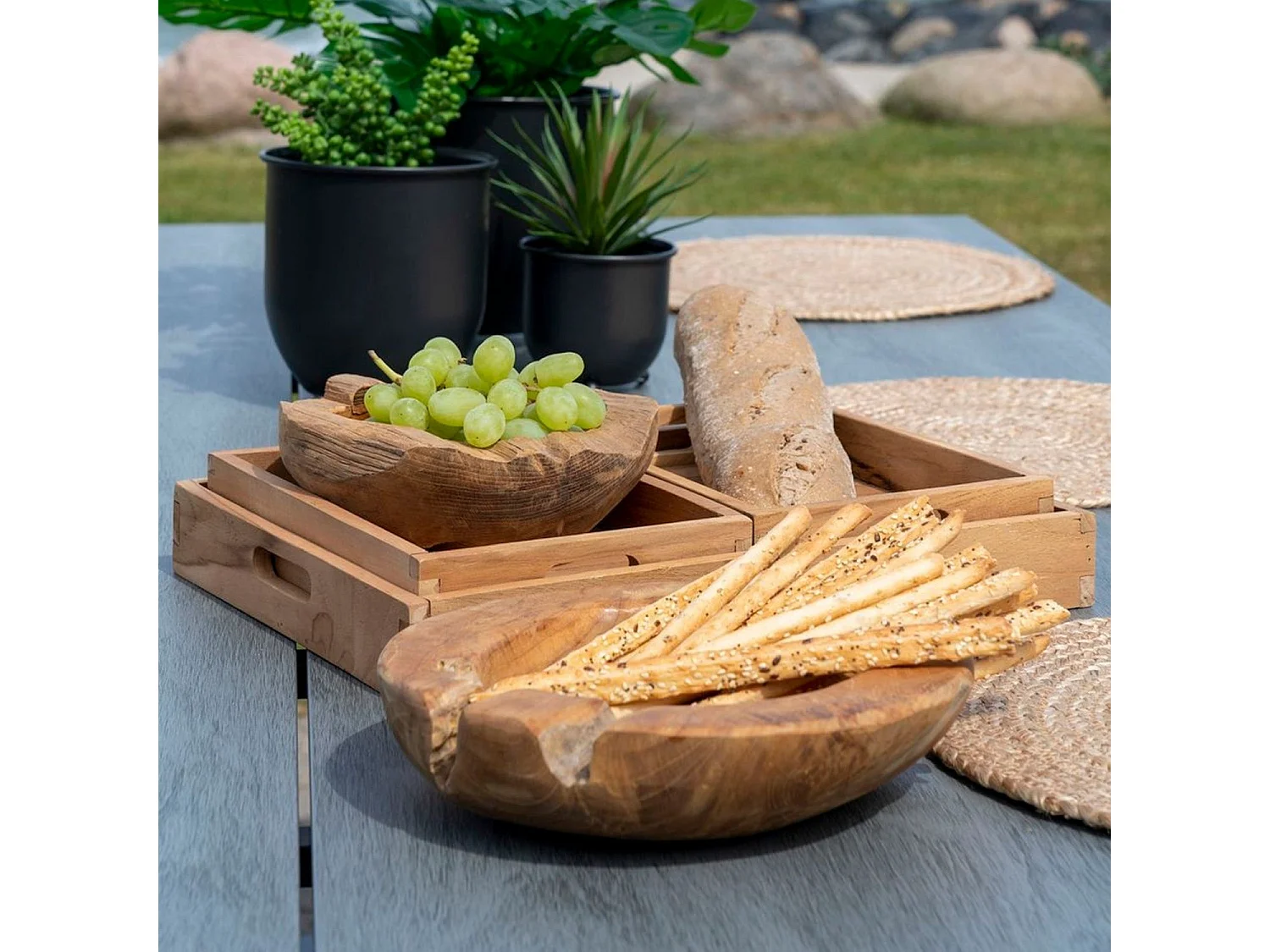 Bombay Placemat Ø38cm, set van 4 natuur.