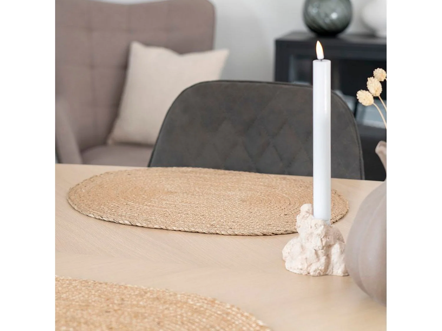 Bombay Placemat ovaal, set van 4 natuur.