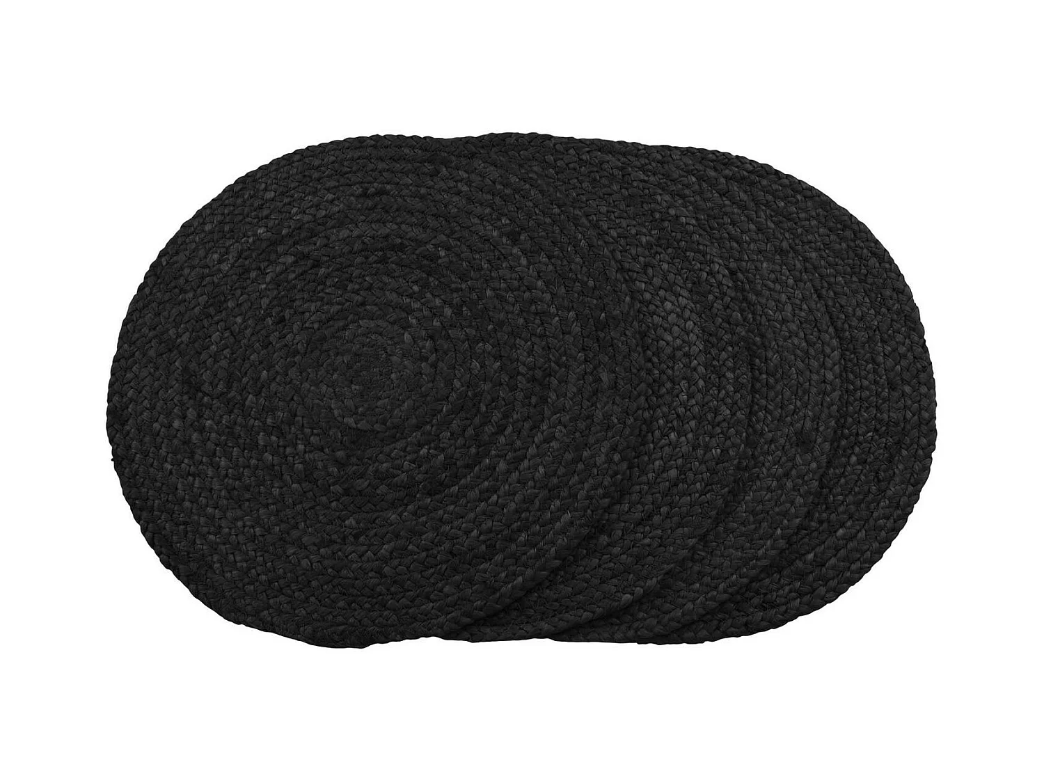 4 sets de table en jute tressée gris foncé Ø38 cm