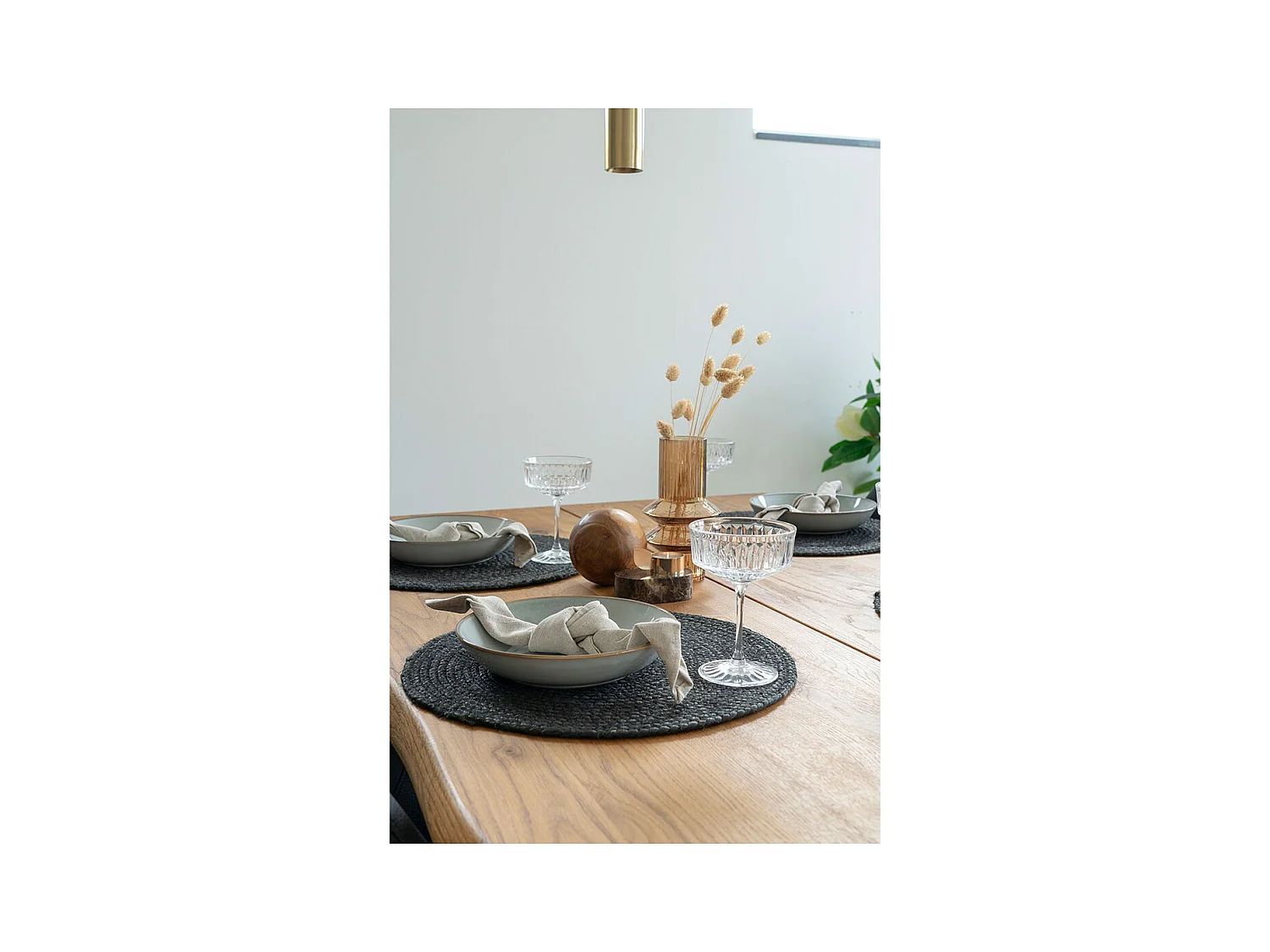 Bombay Platzsets Ø38cm, Set von 4 Dunkelgrau.