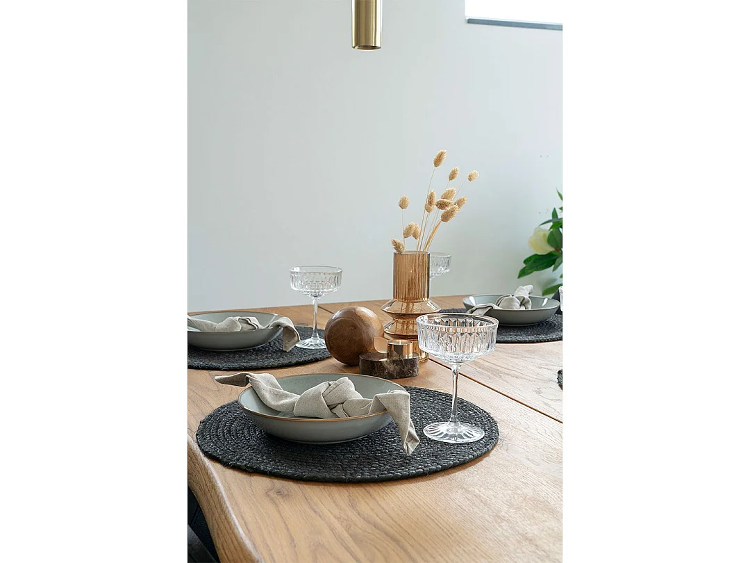Bombay Platzsets Ø38cm, Set von 4 Dunkelgrau.
