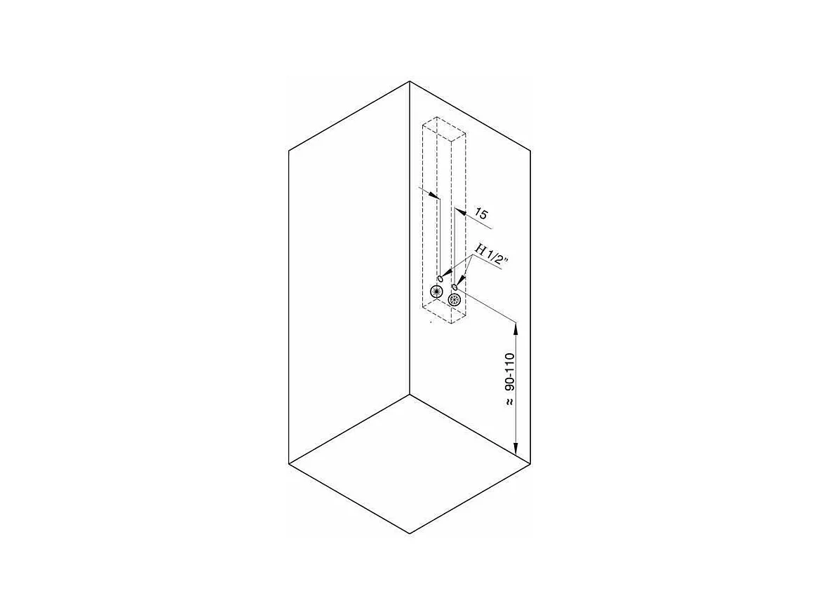 Colonne de douche thermostatique CUBO  Chromé brillant