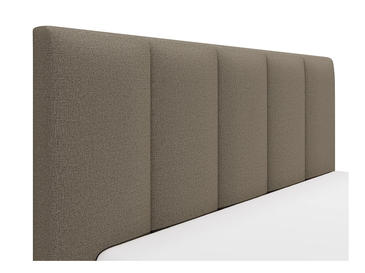 Lit coffre 180 x 200 cm avec tête de lit coutures verticales - Tissu - Taupe - Avec matelas - KILACLO