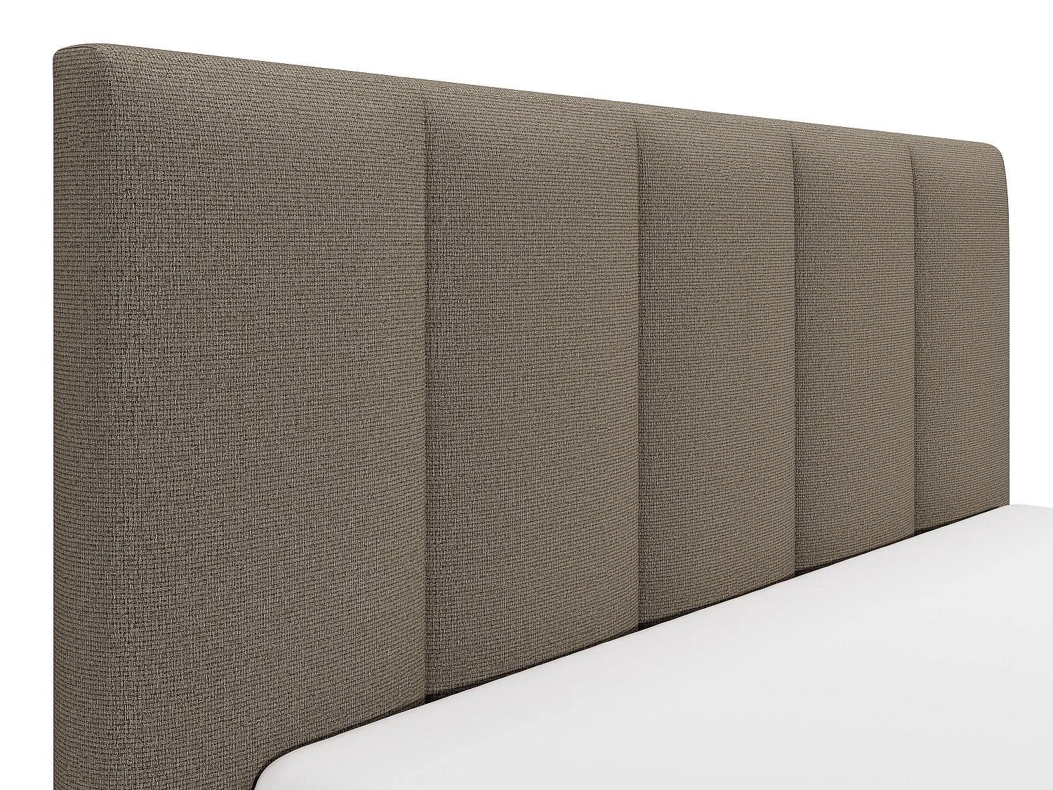 Seng med oppbevaring 180 x 200 cm med sengehode med vertikale søm - Tekstil - Taupe - Med madrass - KILACLO