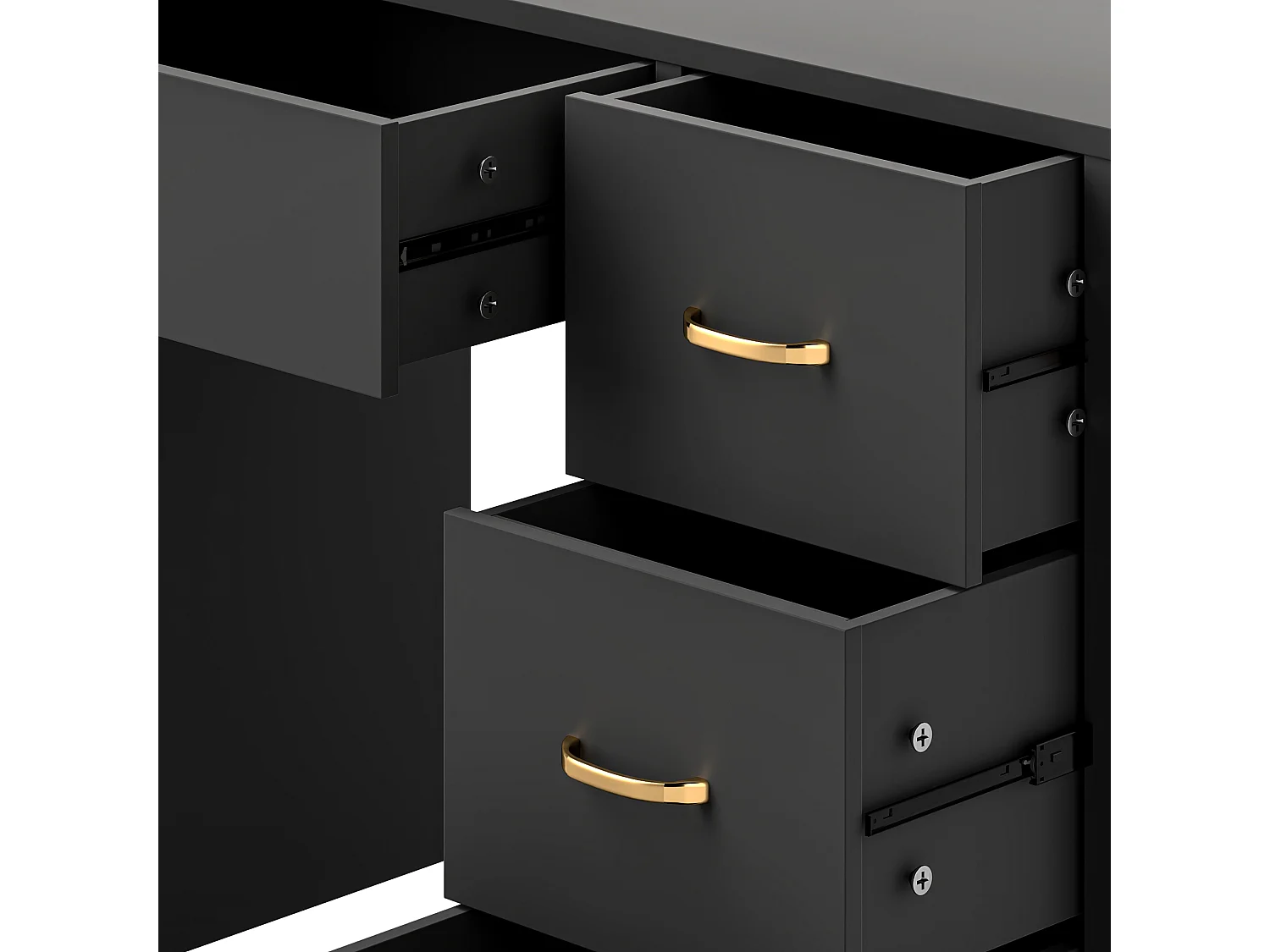 YITAHOME Coiffeuse avec Miroir LED - 4 tiroirs - 2USB Prise de Courant - Noir - 90X40X136 CM