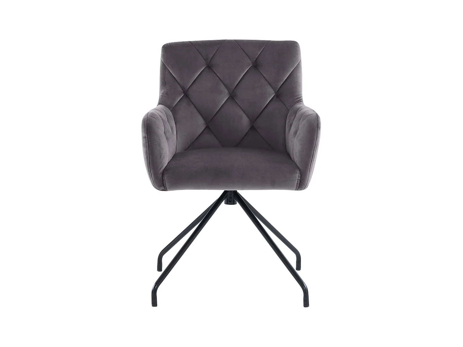 Set van 2 fluwelen eetkamerstoelen - 85 x 49 x 49 cm - gestoffeerde fauteuil met 4 metalen poten - met lendensteun - grijs