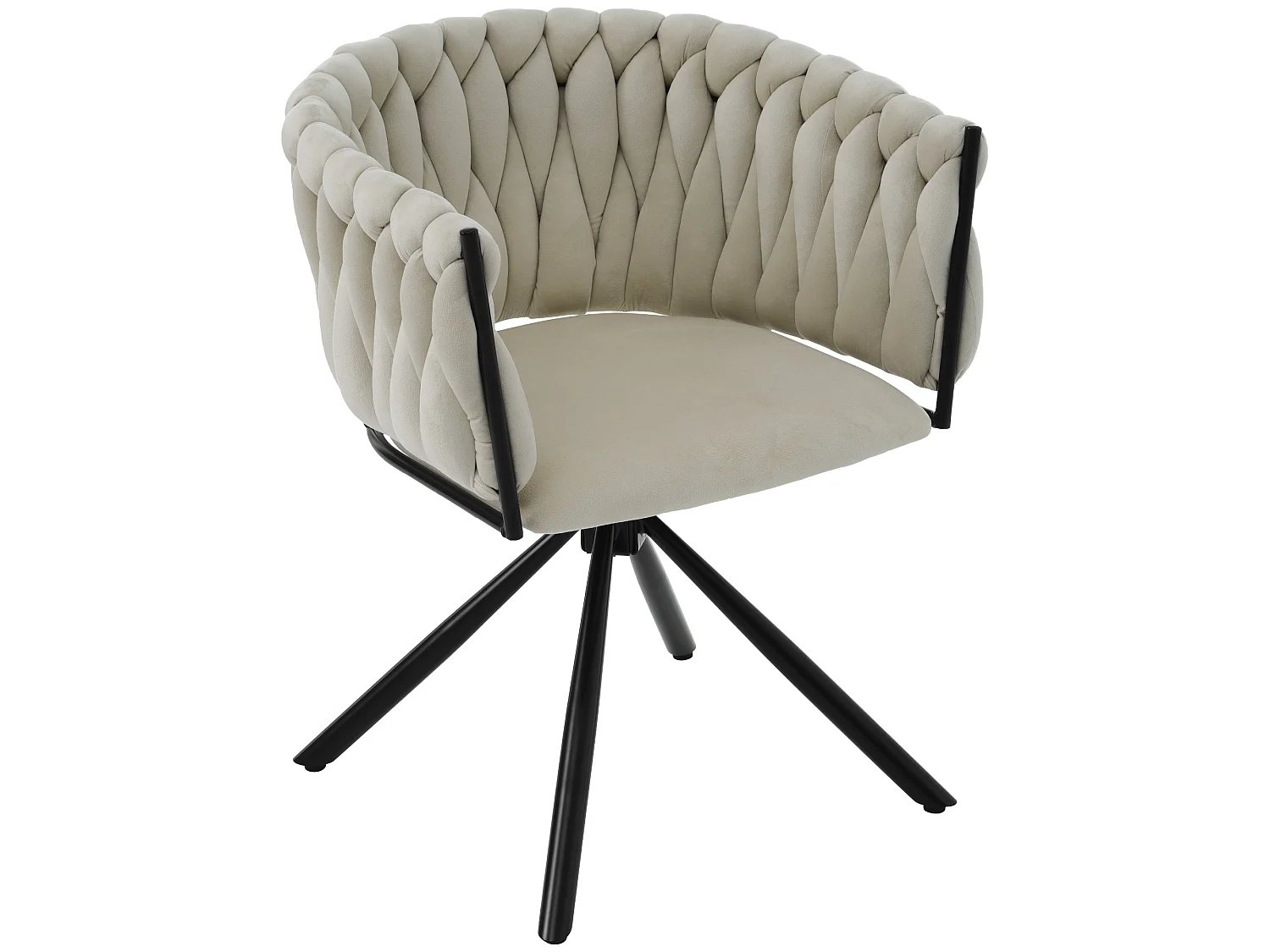 Lot de 2 Chaises pivotantes en velours - 71 x 51.5 x 51.5 cm - pour salon et chambre à coucher - avec quatre pieds en métal - gris
