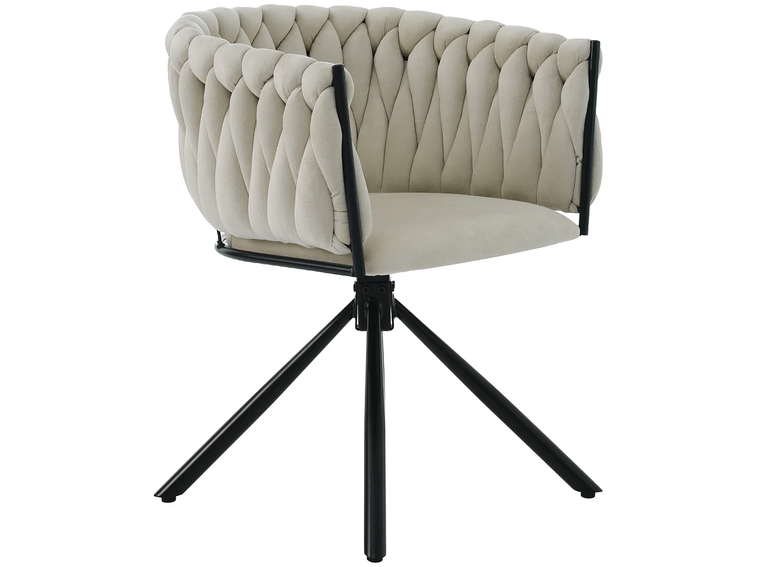 Lot de 2 Chaises pivotantes en velours - 71 x 51.5 x 51.5 cm - pour salon et chambre à coucher - avec quatre pieds en métal - gris