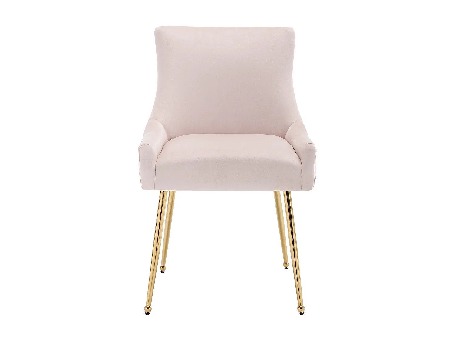 Lot de 4 chaises en velours - 86 x 57 x 54 cm - fauteuil rembourré - pieds en métal argenté avec poignée - rose