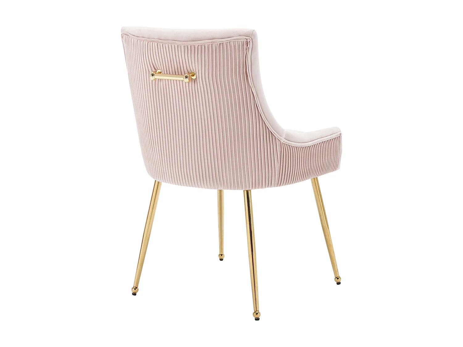 Lot de 4 chaises en velours - 86 x 57 x 54 cm - fauteuil rembourré - pieds en métal argenté avec poignée - rose