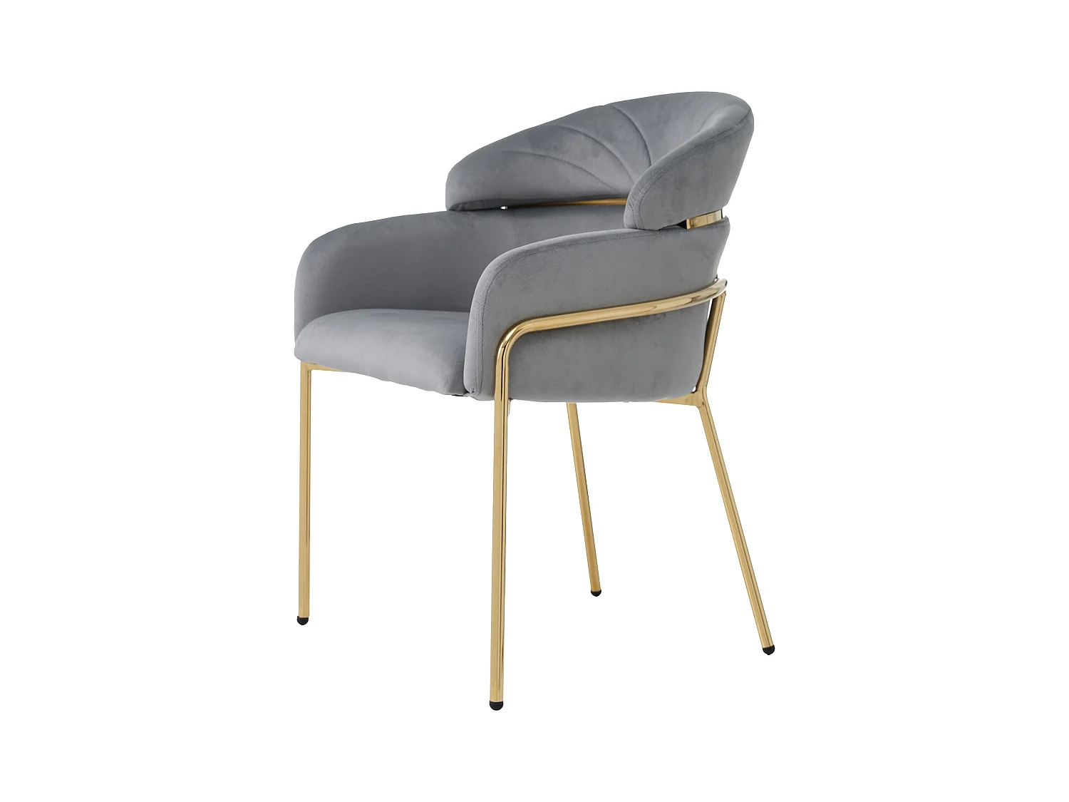 Lot de 2 chaises en velours - 79 x 45 x 53 cm - pour salon et chambre à coucher - quatre pieds en métal - gris