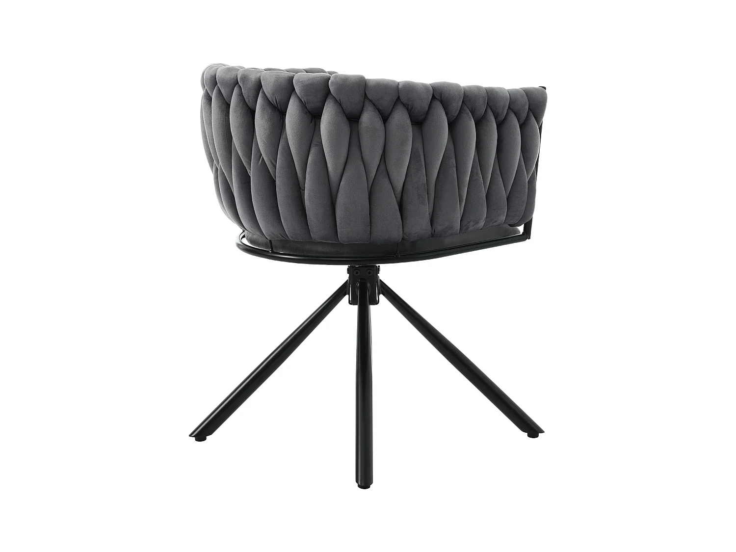 Set di 4 sedie girevoli in velluto - 71 x 51,5 x 51,5 cm - per soggiorno e camera da letto - con quattro gambe in metallo - Grigio