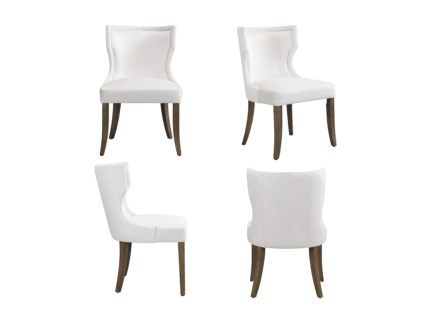 Lot de 4 Chaises en velours - 84 x 62 x 54 cm - pieds réglables en bois massif - avec coussin épais - beige