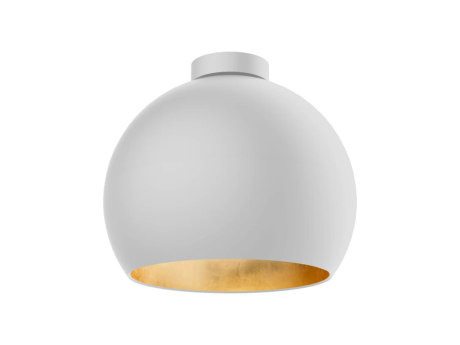 JOE Plafonnier, 1X E27, max 42W, métal, blanc mat/feuille d'or, D.25cm